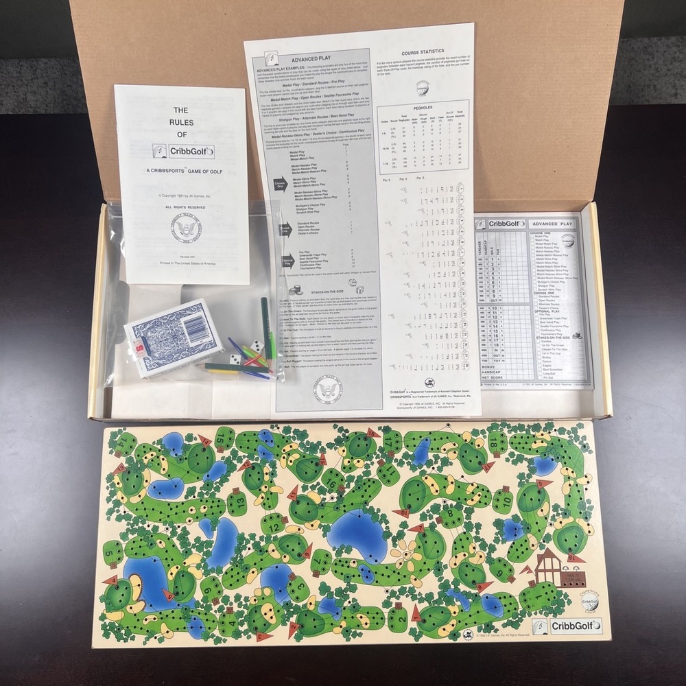 VTG  CribbGolf 1992 Board Game JK Games Complete 100% Cribbage Golf Retro Coffin - Picture 2 of 16